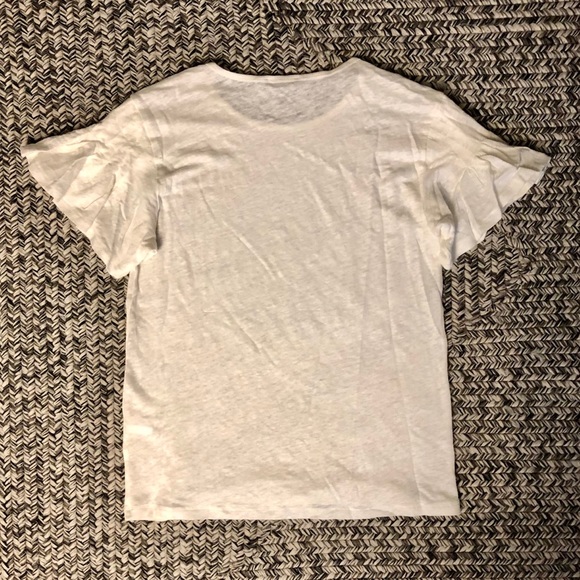 J. CREW Linen Flutter Sleeve Top - Picture 3 of 8